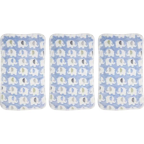 Couverture pour Chien 3 Pièces en Polaire Corail Douce, Motif Éléphant Mignon, Éponge Fine pour Chat et Petit Animal, Plaid Léger Réversible (1/5)