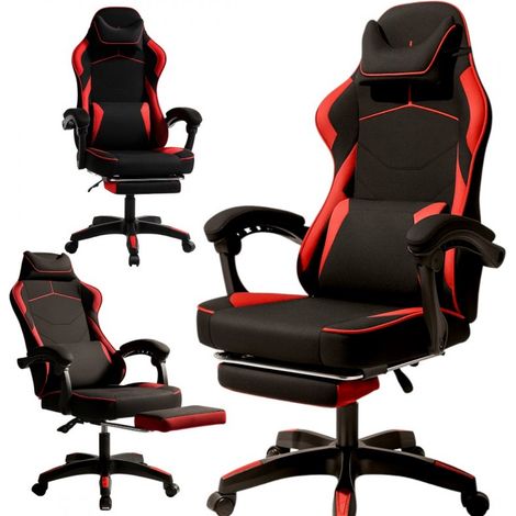 VECTOR Drehbarer Gaming-Stuhl mit Massagefunktion und Fußstütze KO48CZE