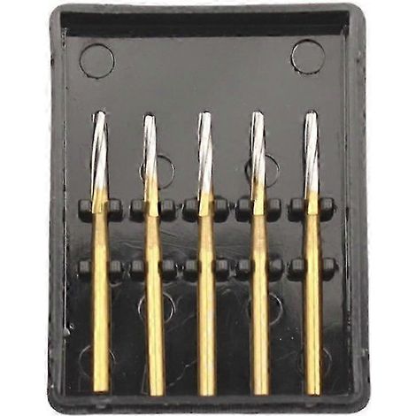 Jeu de 5 forets en carbure de tungstène FG de 1,6 mm, adaptés au traitement canalaire et à la coupe osseuse, compatibles avec les pièces à main haute vitesse de 28 mm. (1/5)