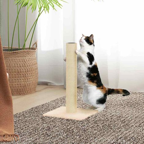 Arbre à chat Maison à chat - Grande capacité Crème 22x22x45 cm BV432224 - BonneVie (1/4)
