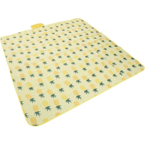 Manta de picnic de 150x200 cm con un bonito estampado de piñas, de tela Oxford resistente al agua, para 4-6 personas. (1/5)