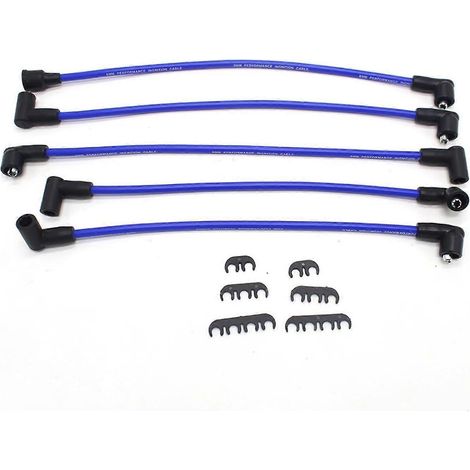 Kit de câbles haute tension en silicone de 8 mm compatible avec les moteurs Classic 850, 1000 et 1275, câbles d'allumage rouges ou bleus, compatible avec les améliorations de moteur 4 cylindres (bleu) (1/5)