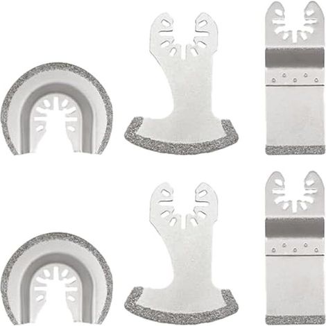 6 lames diamantées multi-outils oscillantes, lame décolleuse à joint, lame diamant pour joint, lame multi-outils maçonnerie pour déjointoiement et coupe de carrelage (1/5)