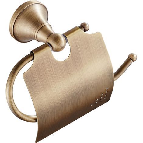 Portarotolo di carta igienica, portasciugamani in ottone con coperchio antipolvere per il bagno. (1/5)