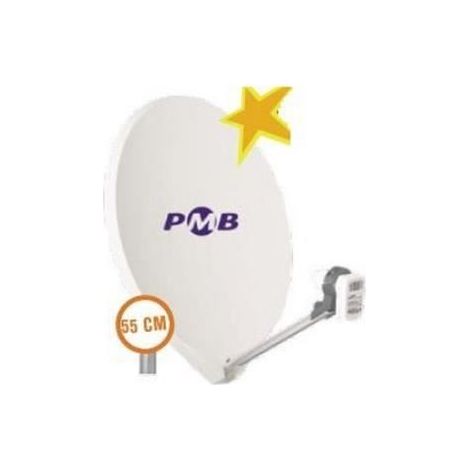 Antenne Parabolique - PMB - 140973 - 55 cm - Antenne + LNB - Couleur Blanc