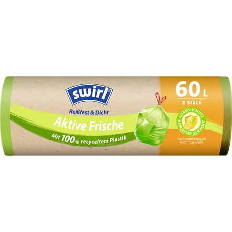 SwirlÃ‚Â® Aktive Frische MÃƒÂ¼llbeutel 60 L ReiÃƒÅ¸fest & Dicht Anti-Geruch 8 St. (1/2)