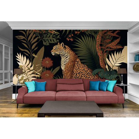 Papier Peint Animaux - Jaguar Élégant - 150 x 250 cm (1/2)
