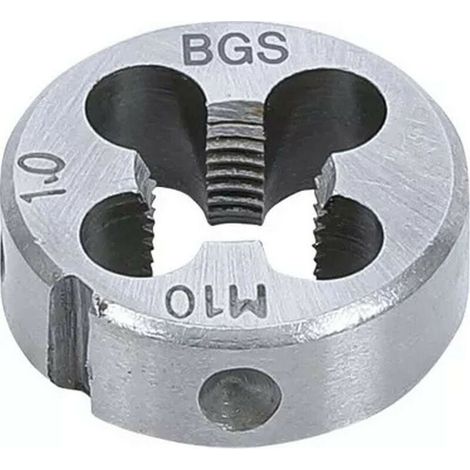 Filière M10 x 1.00 - Diamètre Extérieur 25.4 mm - Épaisseur 9 mm - Pour Filetage et Réparation de Filetages - 1 Pièce
