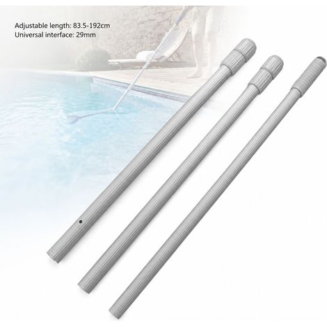 Perche Télescopique Piscine Aluminium Alliage Léger Robuste 83-192cm pour Filet Épuisette Brosse Nettoyage Entretien Facile (1/5)