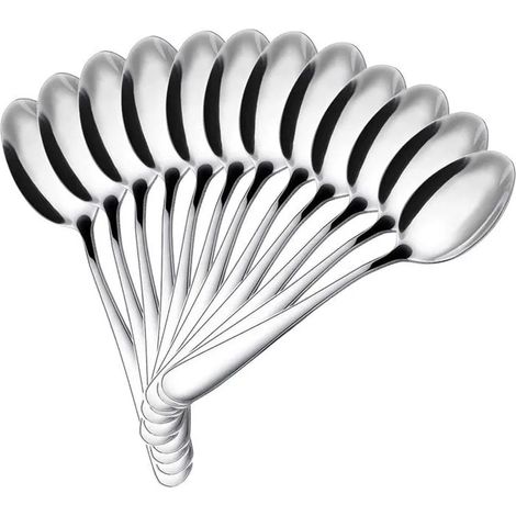 24 Cuillère à café, Acier inoxydable, 14,5 cm, Finition miroir, Pour espresso et dessert, Usage domestique et professionnel (1/5)