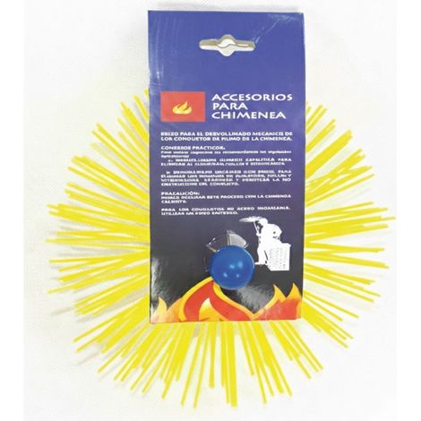 Ramonoir rond en nylon, forme hérisson, Ø15 cm, filetage M12/175 avec boule Nettoyage de cheminée (1/5)