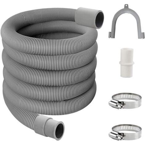 Tuyau de vidange flexible 3m – Carton ondulé à paroi épaisse – Adaptateur de rallonge et colliers inox inclus – Installation sans outils (1/5)