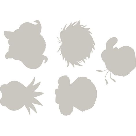 Stickers décoration murale -The Muppets- 5 visages Gris (1/3)