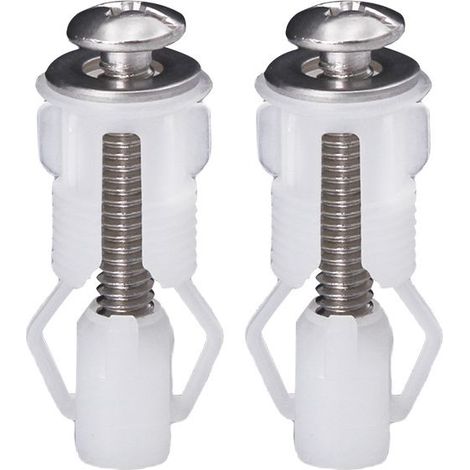 viti per coperchio del WC, viti di espansione per WC, viti di fissaggio per sedile del WC, ricambi per coperchio del WC, realizzate in acciaio inossidabile e plastica. (1/4)