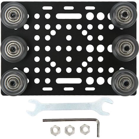 Piastra a portale in alluminio anodizzato nero per stampante 3D con puleggia da 0,8 a 3,1 pollici, puleggia trasparente -Crezuo