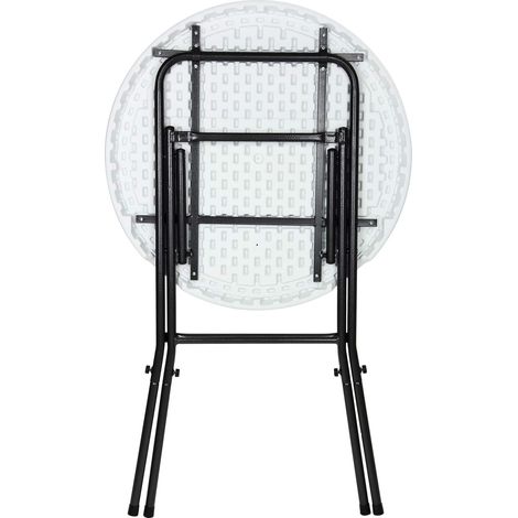 Foldable bar table white 110x75 cm metal frame