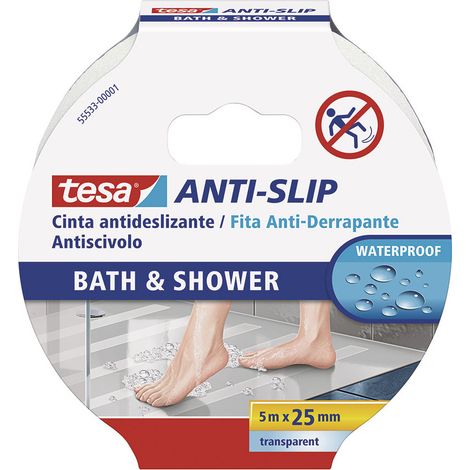 Tesa Ruban Antidérapant Bain Et Douche 5m X 25mm Transparente. (1/2)