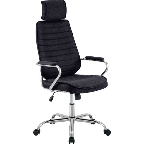 CLP – Chaise de bureau rembourrée avec tissu polyester – Hauteur réglable 46-57 cm – 5 roues anti-roulis – Capacité 120 kg – Confort optimal (1/5)