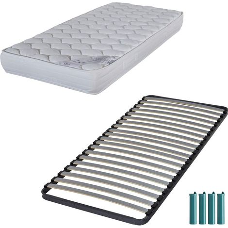Matelas mousse + Sommier C220 90x190 Montana - Hauteur 18 cm - Soutien équilibré (1/5)