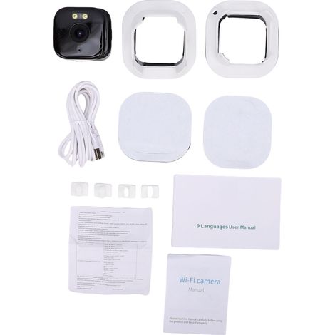Caméra WiFi 2K de sécurité intérieure 300 W Super HD double bande 2,4 G et 5 G Détection humaine sans fil Audio bidirectionnel Vision nocturne pour la maison Blanc (1/5)