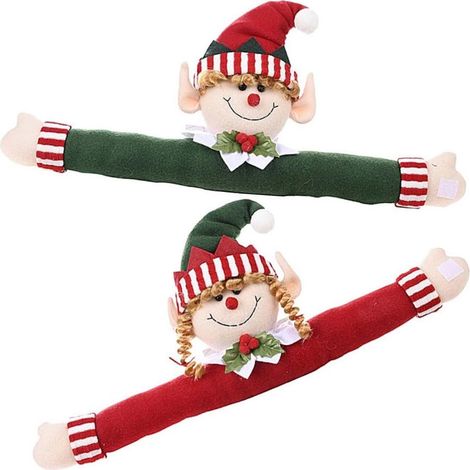 Boucles de Rideaux de Noël Magnétiques 2 Pièces en Matériau Écologique Rouge et Vert, Décorations Colorées et Pratiques pour Maison et Fête (1/5)