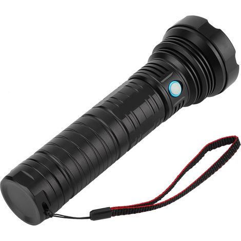 LED-Taschenlampe aus Aluminiumlegierung, 4622 lm, blendfrei, wasserdicht, USB-Ladefunktion, geeignet für Höhlenforschung und Camping, Schwarz (1/5)
