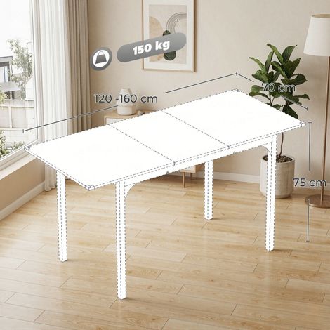 Table extensible 4-6 personnes, piètement acier robuste, idéale pour petits espaces, salle à manger, mécanisme d'extension fluide et gain de place (1/5)