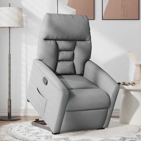 Maison Exclusive - Relaxsessel mit Aufstehhilfe Hellgrau Stoff