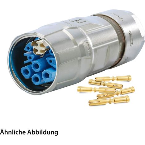 HUMMEL SET inkl. Kontakte M23 Hybrid Kabelsteckverbinder, Crimpeinsatz gerade Polzahl 3+4+4+PE, Buchse Klemmbereich 11,0mm - 17,0mm - 1 Stück