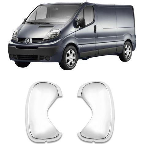 Coques de rétroviseurs, plastique ABS, chromées, Opel Vivaro 2001-2010 (1/4)