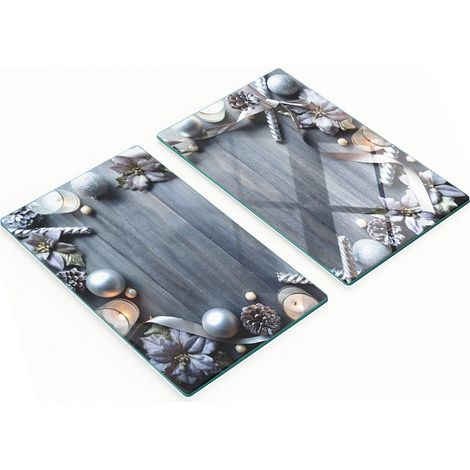 Eleganti e resistenti lavagne in vetro con stampa natalizia, 2x30x52 cm (1/5)