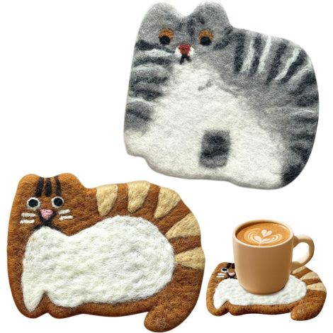 Ensemble de 2 porte-gobelets isothermes, tapis absorbant pour boissons, idéal pour les bureaux. (1/5)
