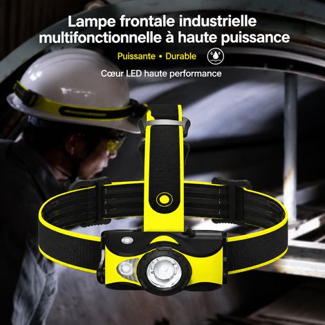 Lampe frontale LED rechargeable iH9R étanche pour extérieur, bandeau latéral, jaune, 150 g – Livraison gratuite (1/5)