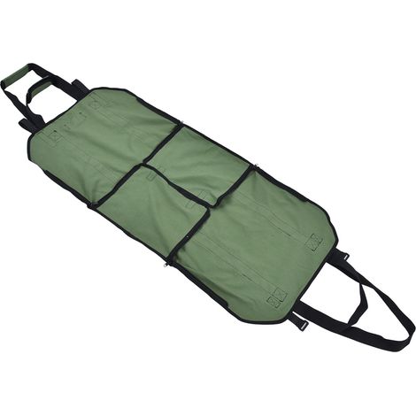 Sac de transport pour bûches en toile Oxford, robuste et portable, vert militaire, idéal pour le jardin. (1/5)