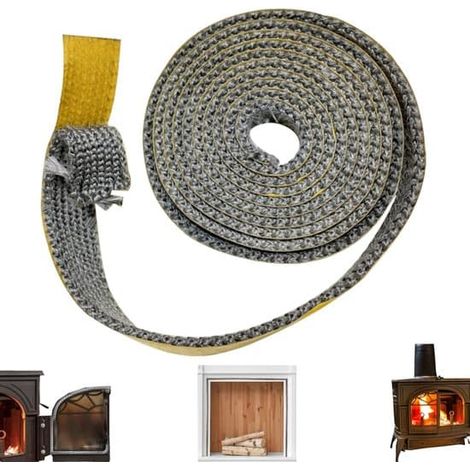 Bandes d'étanchéité - ruban d'étanchéité pour cheminées - bandes d'étanchéité résistantes à la chaleur pour fours - bande d'étanchéité pour poêles - autocollante - grise - 1,5 cm