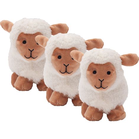 Aumüller Katzenspielzeug Schäfchen Sally, 3er Set - Plüschtier zum Schmusen mit Baldrianfüllung (1/3)