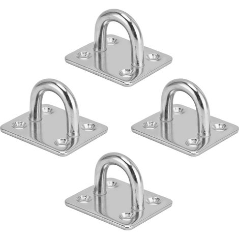 Quatre anneaux de suspension avec crochets intégrés, en acier inoxydable 304, matériel de fixation plafond/mur, taille 6. (1/5)
