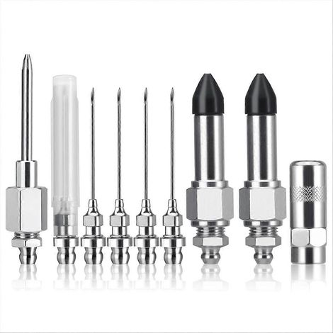 9Pcs GreaseGun Needle Nozzle Kit,GreaseGun Injector Needle Nozzle (1/5)