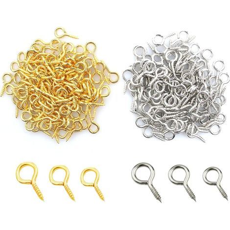Lot de 600 Petit Crochet a Visser,Vis Crochet Anneau a Visser,Mini Crochets en Métal œillets de Vis Boulons à œillets Pour Quincaillerie Projets D'Artisanat et Les Loisirs Créatifs (13mm/10mm/8mm) (1/4)