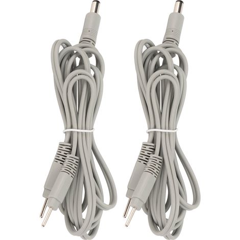Lot de 2 fils à broches 1,5m, connecteur à broches de remplacement 55212856, câble TENS gris pour appareil de thérapie musculaire (1/5)