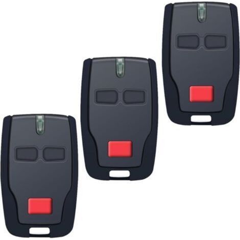 Télécommande de Porte de Garage 433,92 MHz (Lot de 3) - 2 canaux 2 boutons Compatible BFT Mitto 2 B RCB, Kleio, Ghibli, TRC 2 - Rouleau Code/Apprentissage (1/5)