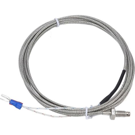 Thermoelement Typ K, geerdeter, geschirmter Draht, Temperaturfühler mit Schraubsonde, 0–450 °C, WRNT-01