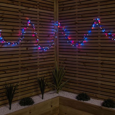 7.5m 300 LED Multi-Action Christmas Fairy Cap String Lights with Timer in Rainbow (1/5)