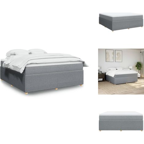 Sommier à lattes de lit avec matelas Gris clair 180x200cm Tissu - Sommier À Lattes De Lit - Sommiers À Lattes De Lit - Lit - Meuble De Chambre À Coucher (1/5)