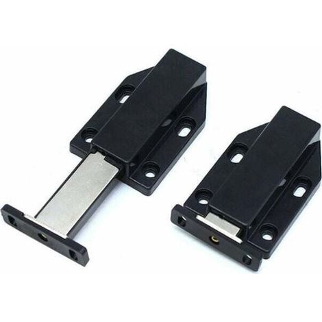 Aimant de fermeture à poussoirPorte magnétique à poussoir 4 pcs.Amortisseur de porte pour système de tiroir de garde-robeOuverture à poussoir d'armoire. noir (1/4)