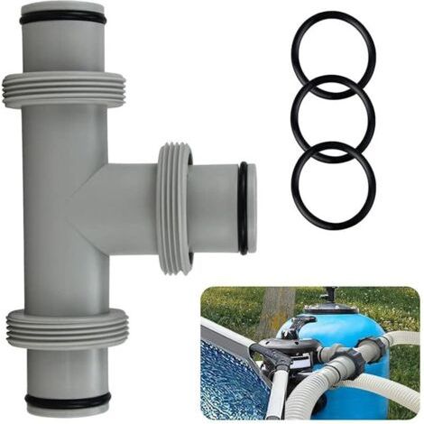 Pair Raccord de tuyau en T pour piscine - Diamètre : 38 mm - 3 voies - Diamètre : 38 mm (1/5)