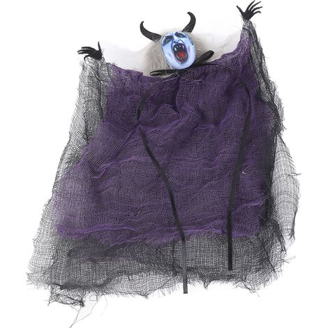 Décoration fantôme suspendue pour Halloween, réaliste et amusante, un ornement effrayant pour une fête d'Halloween ou une maison hantée, violet, 25x20 cm / 9,8x7,9 pouces. (1/5)