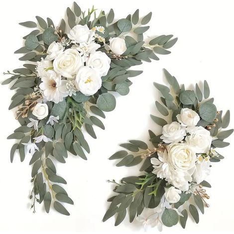 2 pièces Arche de mariage, Guirlande florale, Fleurs artificielles, Décoration intérieur extérieur, Centre de table (1/5)