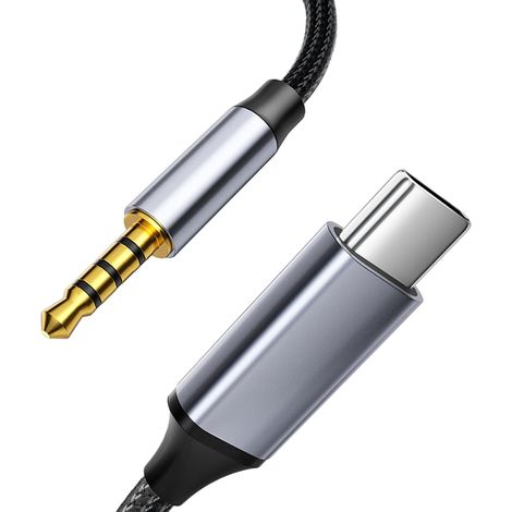 câble auxiliaire USB c vers 3.5mm Jack Audio Cable 1m,pour Voiture Audio, Haut-parleurs et écouteurs, S23, S22, S20, Android, iPad, écouteurs, etc. câble aux Type c vers Jack 3.5 mm (1/5)