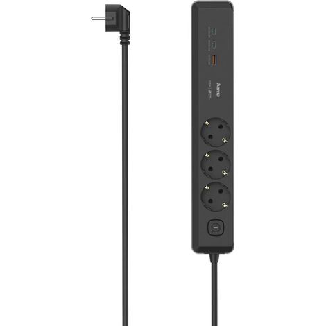 Hama Steckdosenleiste 3-fach USB-C/A 100W PD Schalter 1.4 m - Steckdosenleiste (00223192)